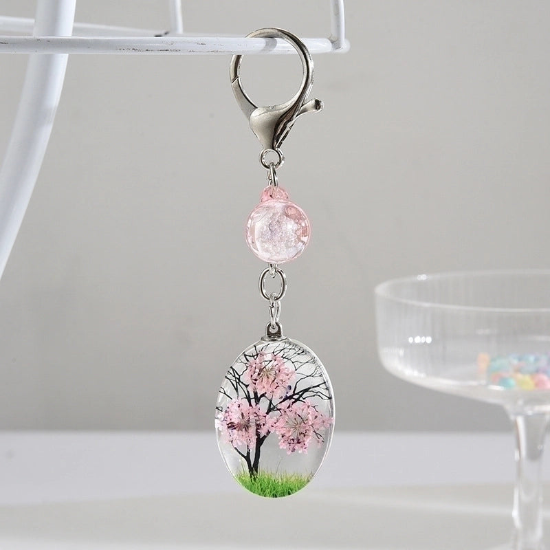 Cartoon Style Flower Resin Women’s Bag Pendant Keychain