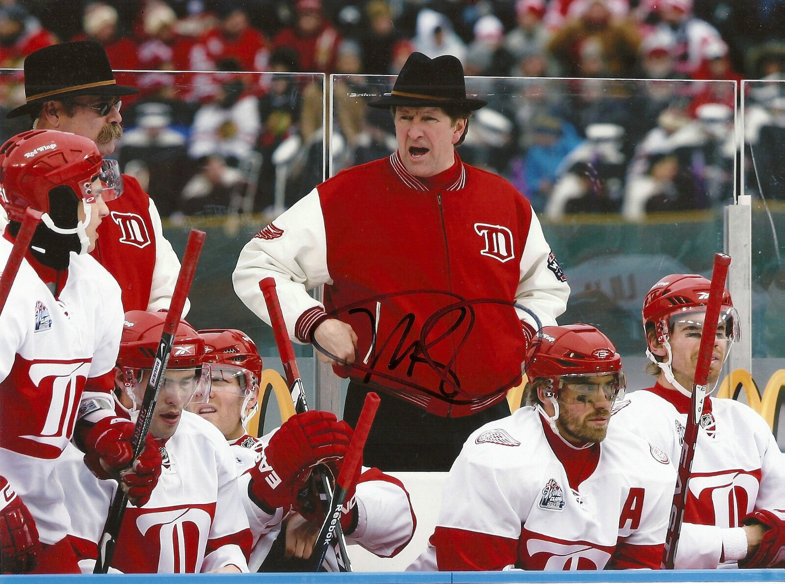 MIKE BABCOCK DETROIT RED WINGS SIGNED 8X10 Photo Poster painting