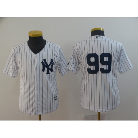 Youth New York Yankees #99 Aaron Judge White Cool Base Stitched MLB Jersey 18QF
