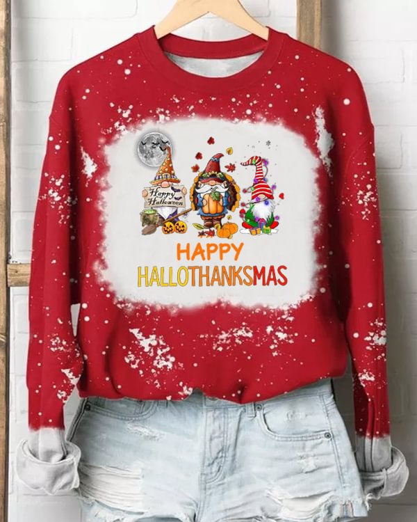 Happy Hallothanksmas Tie Dye Sweatshirt