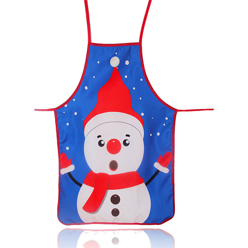 Christmas Dark Blue Snowman Print Apron 2024 - Flycurvy 