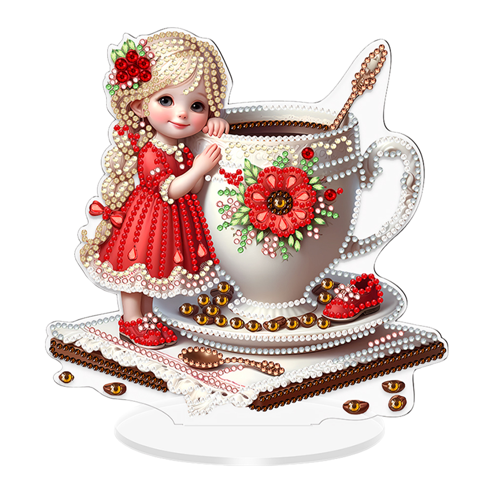 Special Shaped Diamond Painting Desktop Ornaments Kit for Adults DIY (Girl)