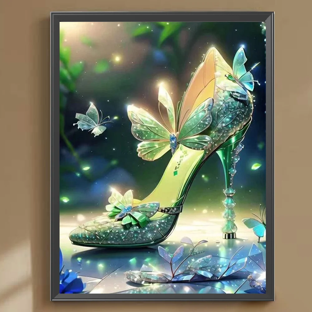 Diamond Painting - Full Round Drill - Butterfly High Heels(Canvas|30*40cm)
