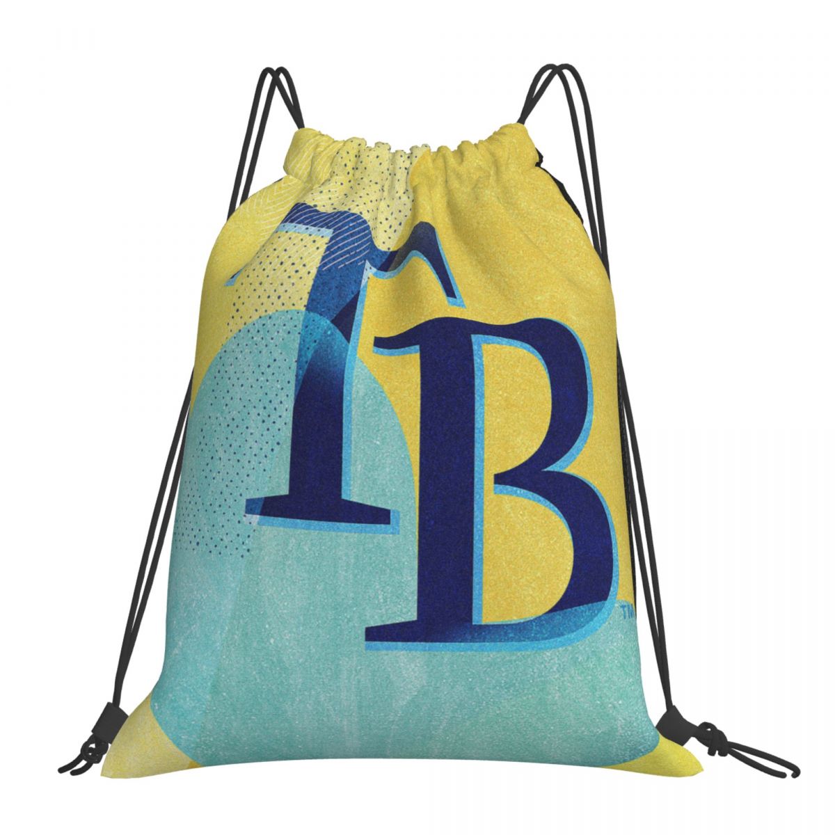 Tampa Bay Rays Initials Art Drawstring Bags for School Gym