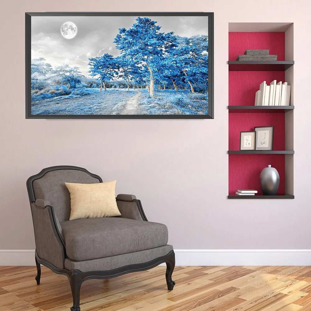 Full Round Diamond Painting 80*40cm - Blue Woods