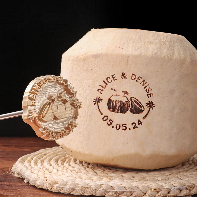 Custom Coconut Brand Iron, Coconut Branding Iron Custom, Custom Coconut Stamp, Custom Wood Branding Iron For Woodworkers, Leather Stamp