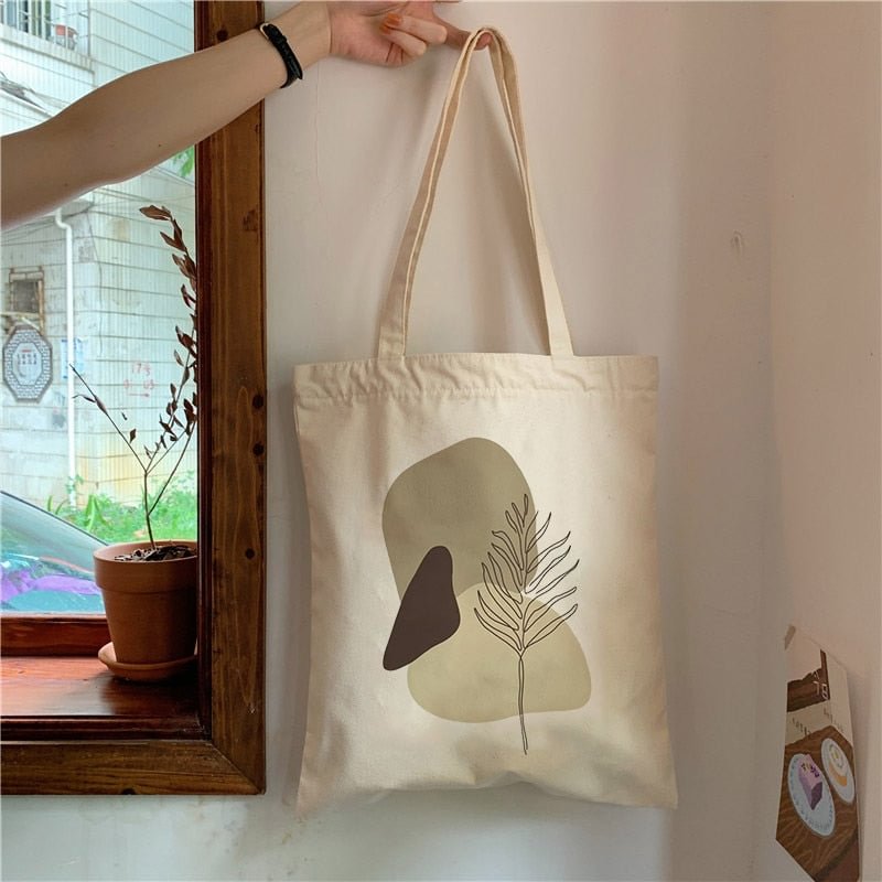 Retro Boho Plants Aesthetic Canvas Tote Bag Lady Handbag Harajuku Ulzzang Fashion Shoulder Bags Large Capacity Student Book Bag