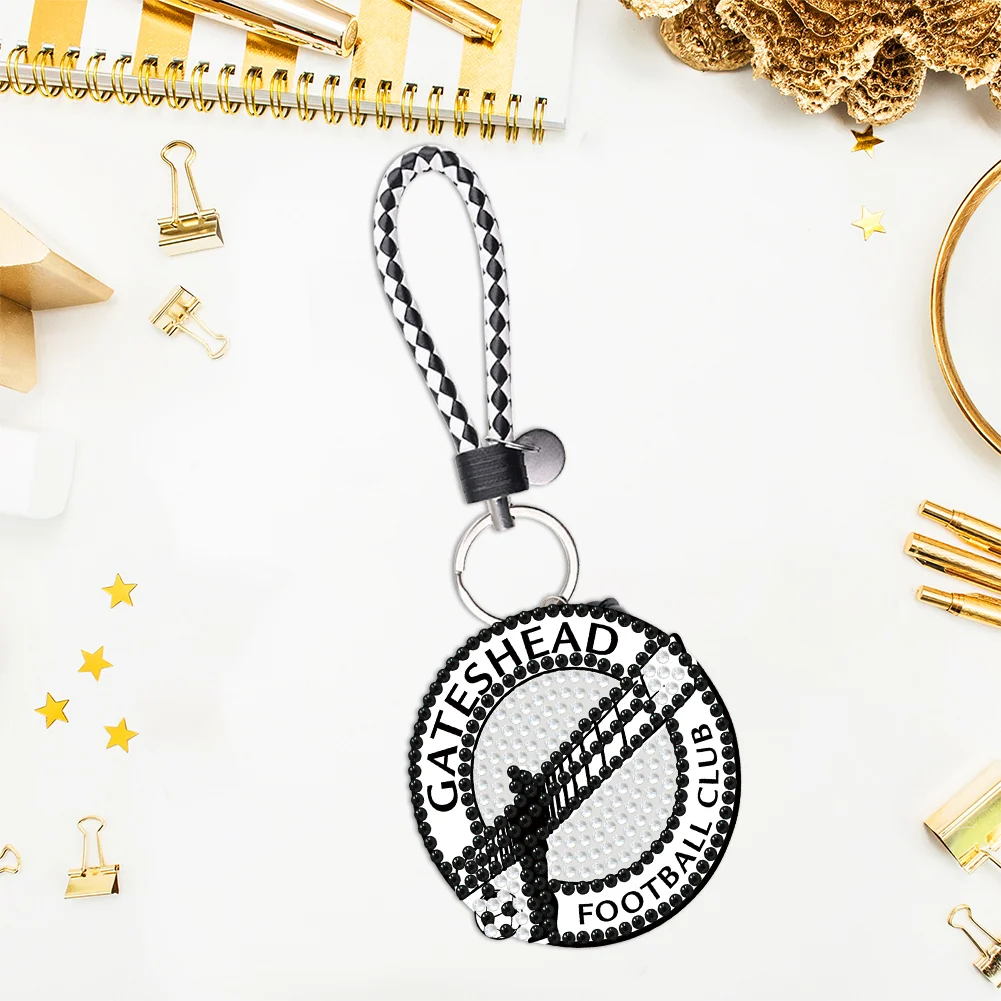 5D DIY Gateshead F.C. Double Sided Full Drill Keyring Diamond Keychains Pendant