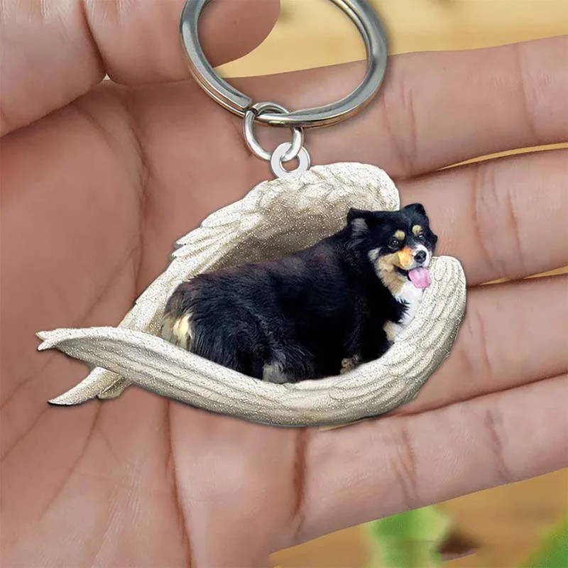 VigorDaily Sleeping Angel Acrylic Keychain Corgi SA187