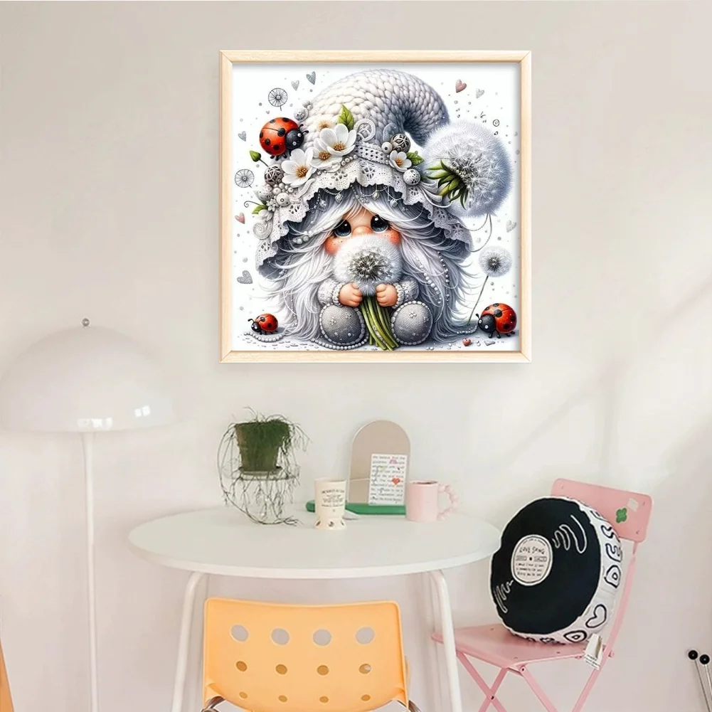 11CT Full Stamped Cross Stitch - Dryad Gnome & Dandelion(Canvas|50*50CM)