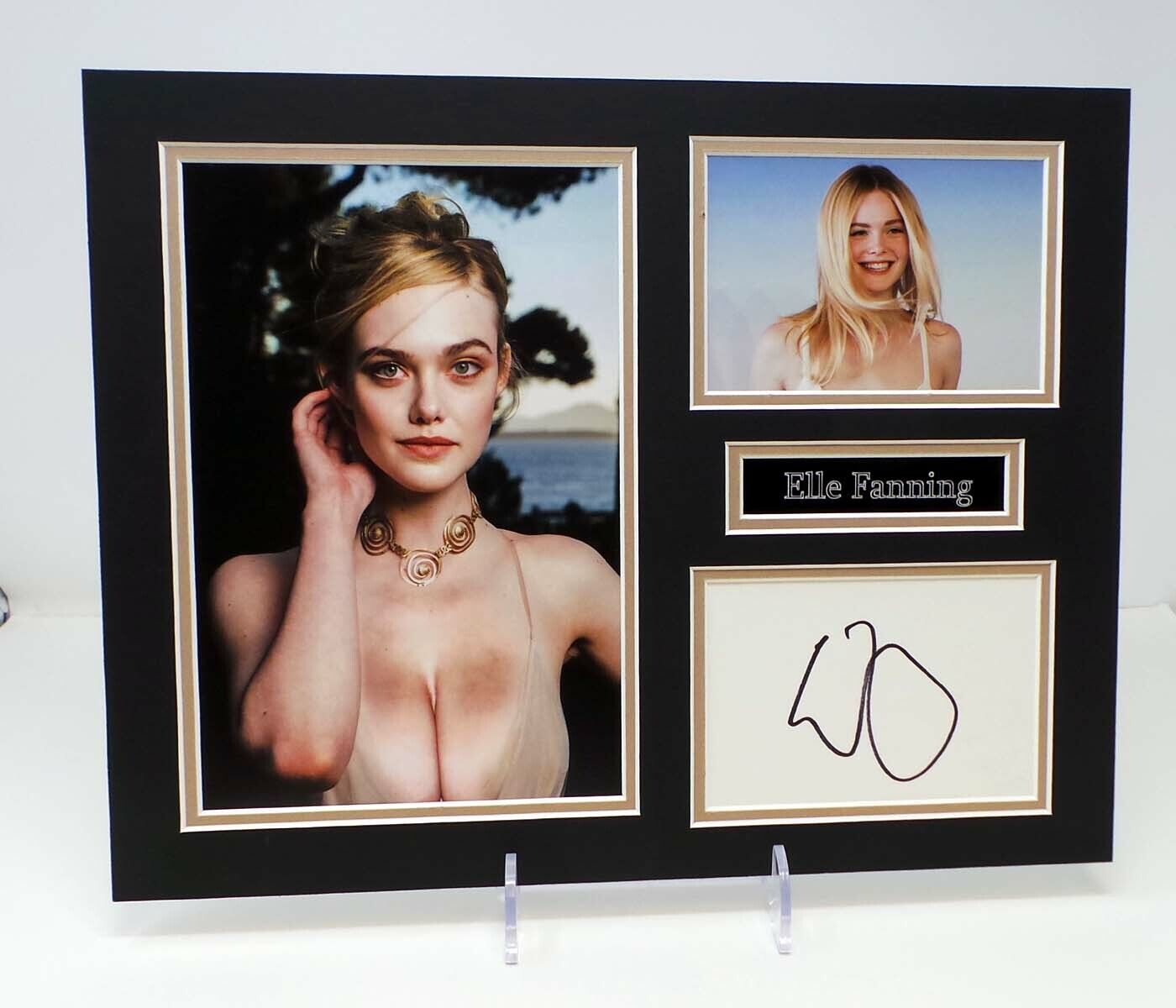 Elle FANNING Signed Mounted Sexy Photo Poster painting Display AFTAL RD COA American Actress