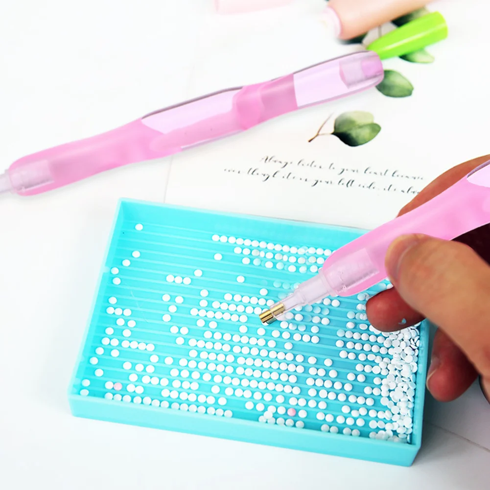 Resin 5D Diamond Painting Pen Kit with 5 Drill Pen Picking Heads and 1 Glue Clay