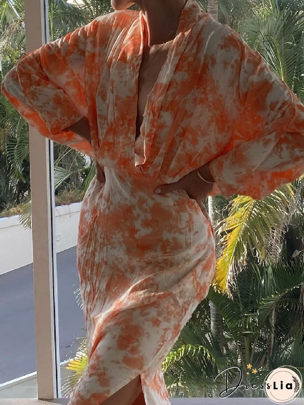 Vintage Casual Vacation Boho V-Neck Print Dress S-5XL