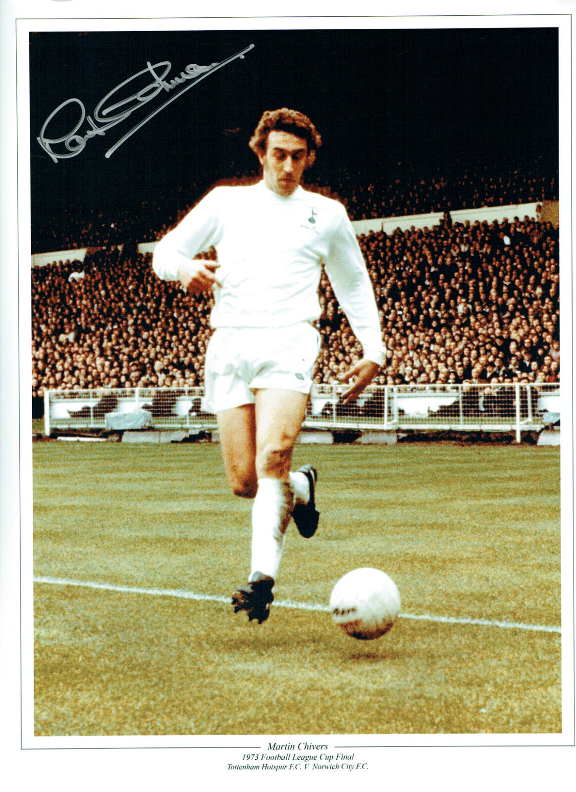 Martin CHIVERS Signed Autograph Tottenham Hotspurs Legend 16x12 Photo Poster painting AFTAL COA