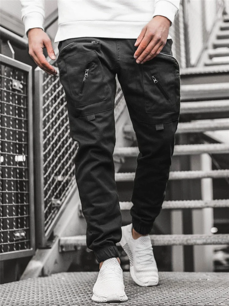 Aonga   Men Cargo Pants Multi-Pocket Sweatpants 2023 Harem Joggers Cargo pants Travel appointment Trousers Hip Hop Casual Male Trousers