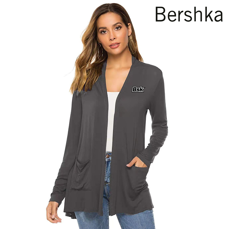 Wąska, dzianinowa kurtka damska Bershka