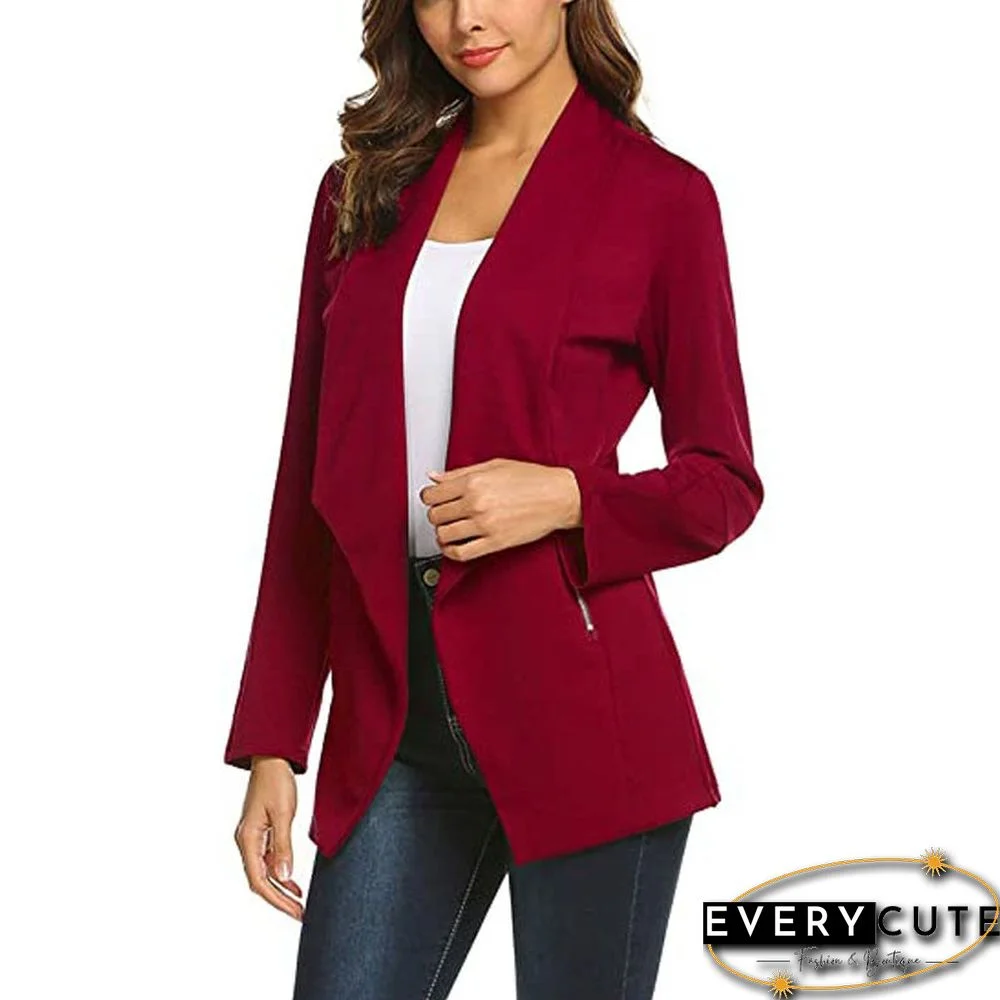 Autumn And Winter Long Sleeve Cardigan Casual Temperament Solid Color Jacket Suit