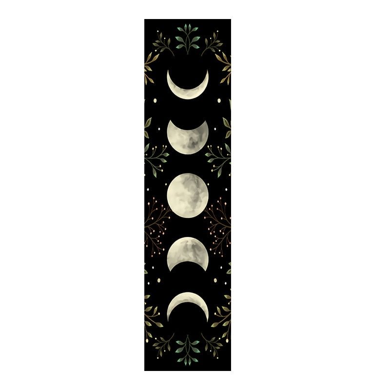 Vintage Moon Phase Wall Hanging Tapestry Mooonlight Green Olive Leaf Black Tapestries Boho Room Wall Decor Home Decoration Wall