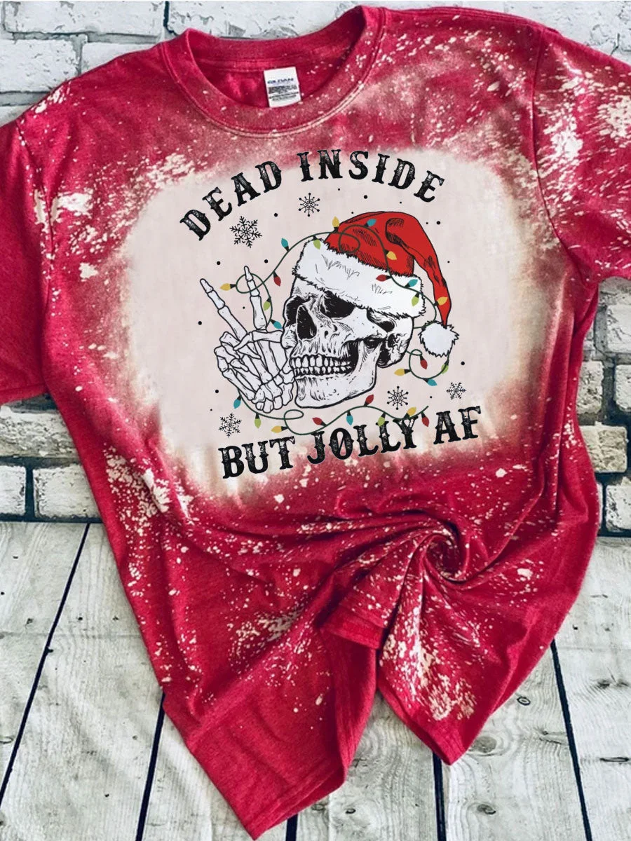 Dead Inside But Christmas Tie Dye T-shirt