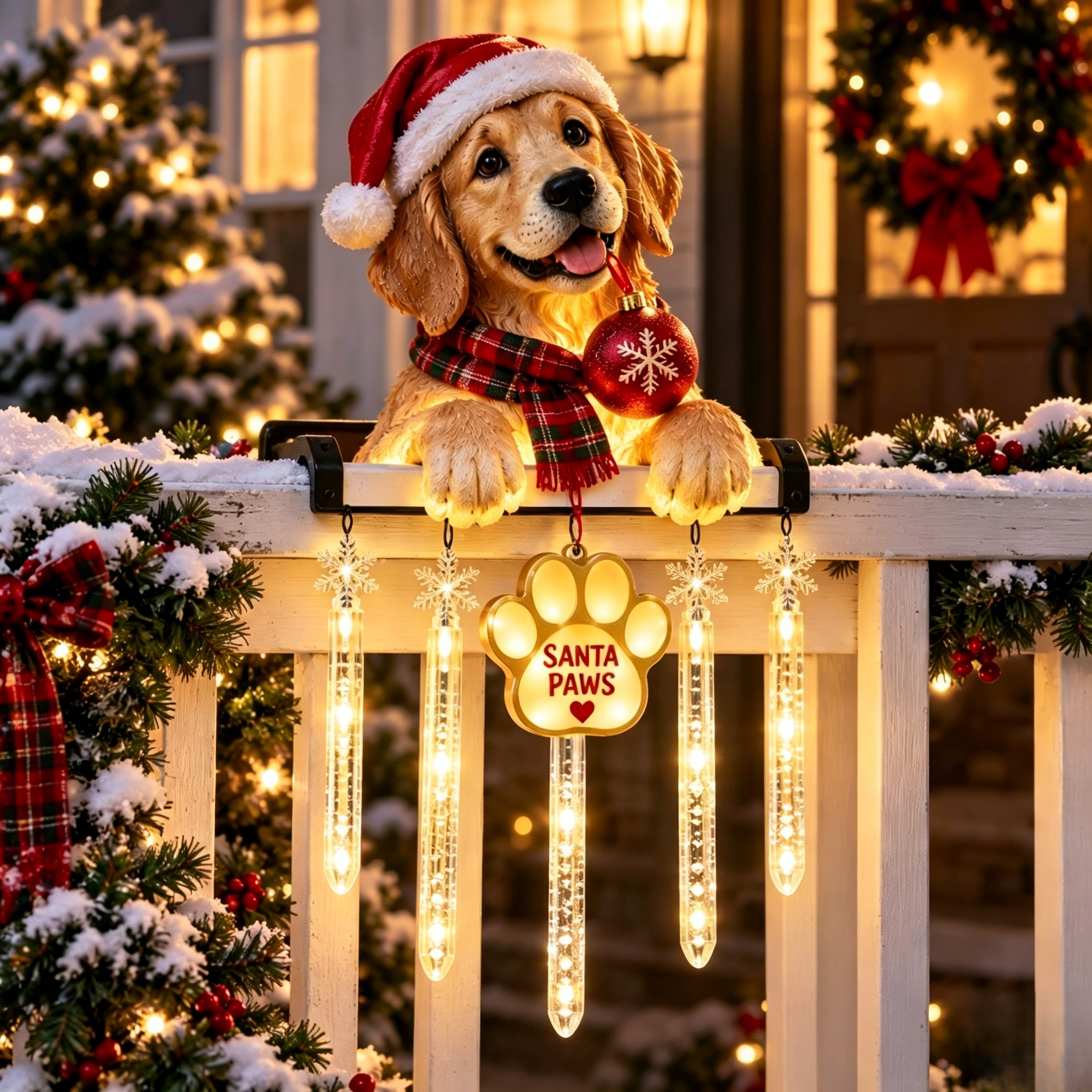 Christmas Porch Railing Light Set