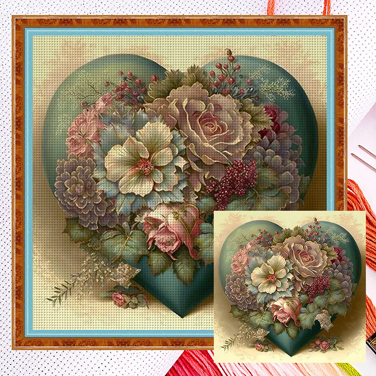 Love Flowers 11CT Counted Cross Stitch 50*50CM