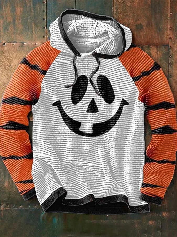 Men's Hooded Long Sleeve Loose Print Sweatshirt