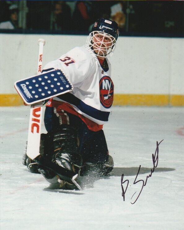 VINTAGE BILLY SMITH SIGNED NEW YORK NY ISLANDERS GOALIE 8x10 Photo Poster painting #3 PROOF!