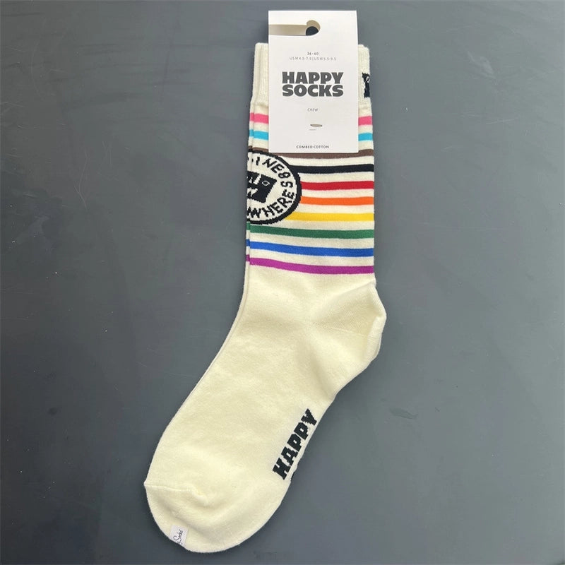 Women’s Vacation Minimalist Polka Dots Cotton Crew Socks A Pair