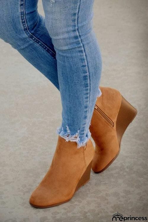 Side Slit Wedge Bootie