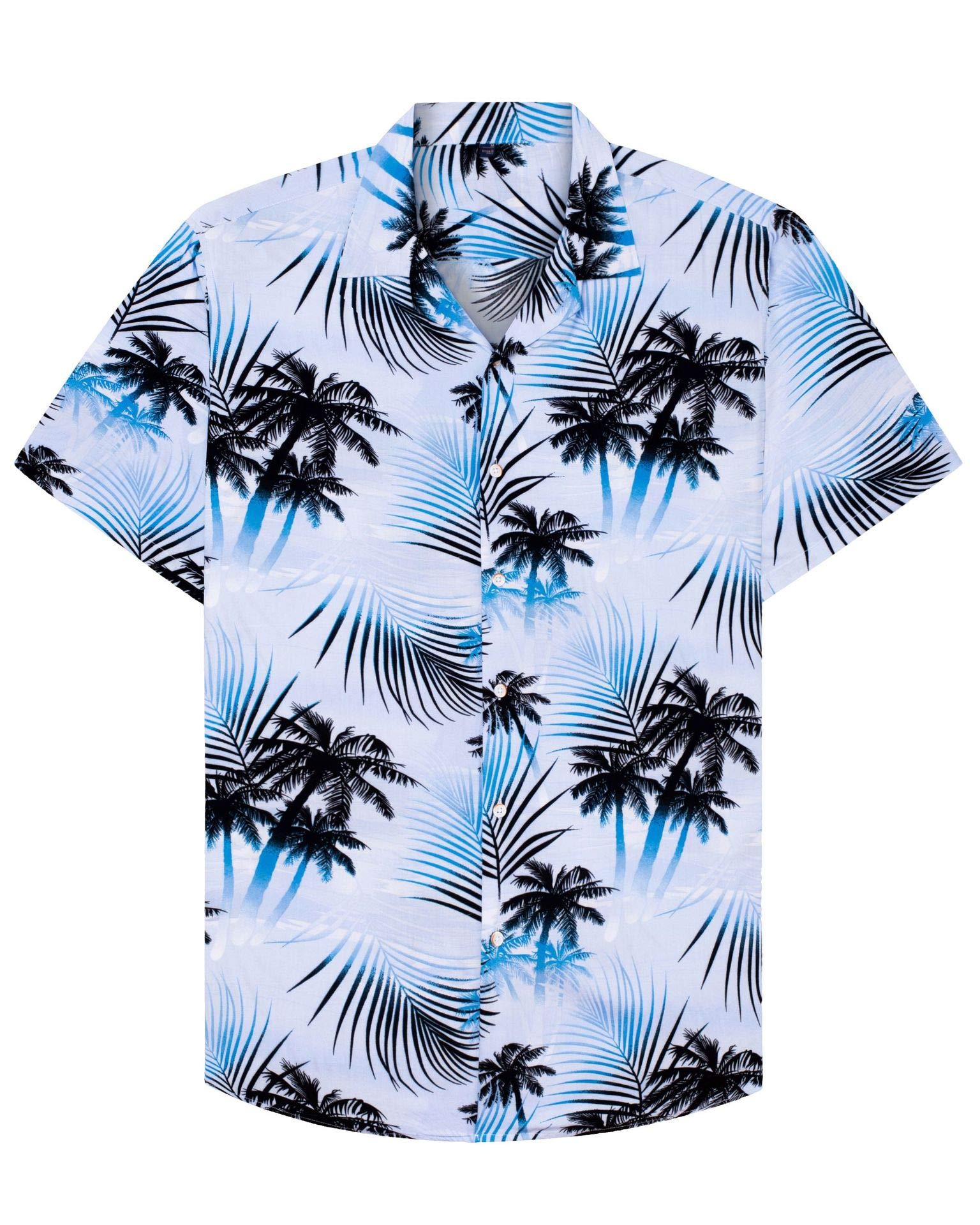 Men's Classic Casual Hawaiian Coconut Tree Print Shirts PLUSCLOTHESMAN