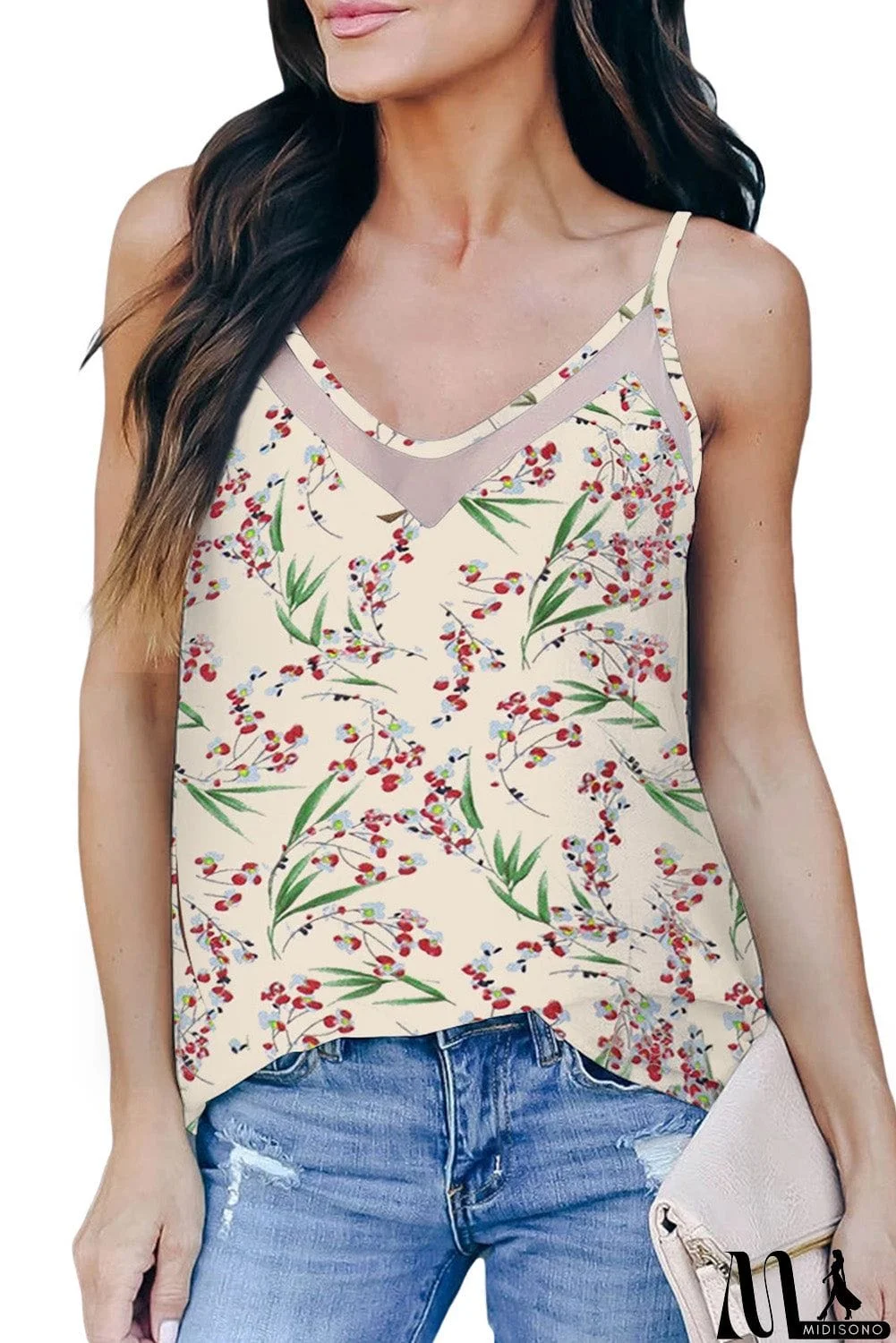 MidiSono - Print Mesh Cami Tank