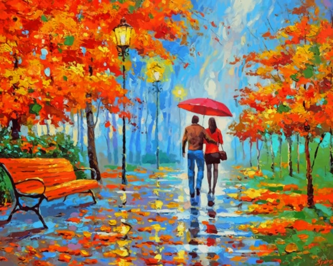 

Lovers Under The Same Umbrella – Paint By Numbers - 40*50CM, 501 Original