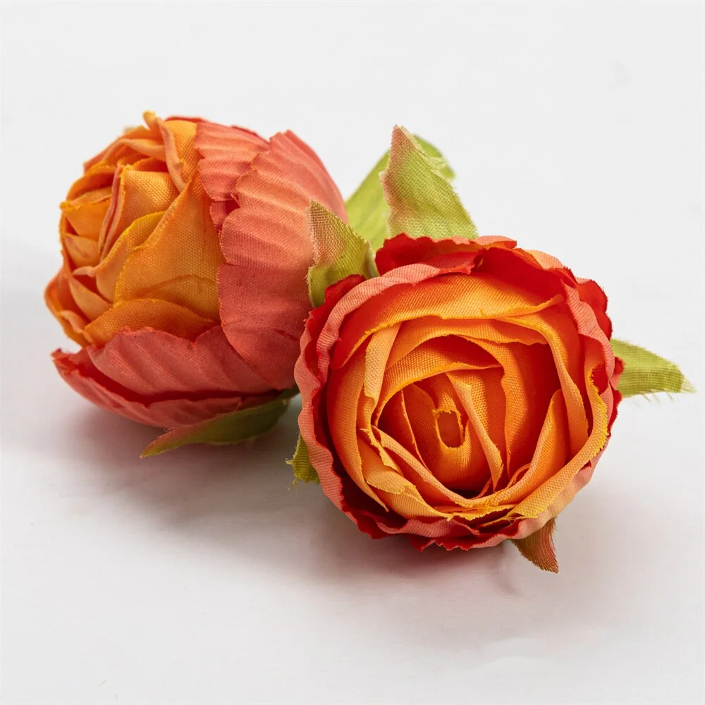 Nanairo 10pcs 3.5cm Artificial Silk Rose Flower Head Home Wedding Party Decora Christmas Craft Accessories Fake Flowers