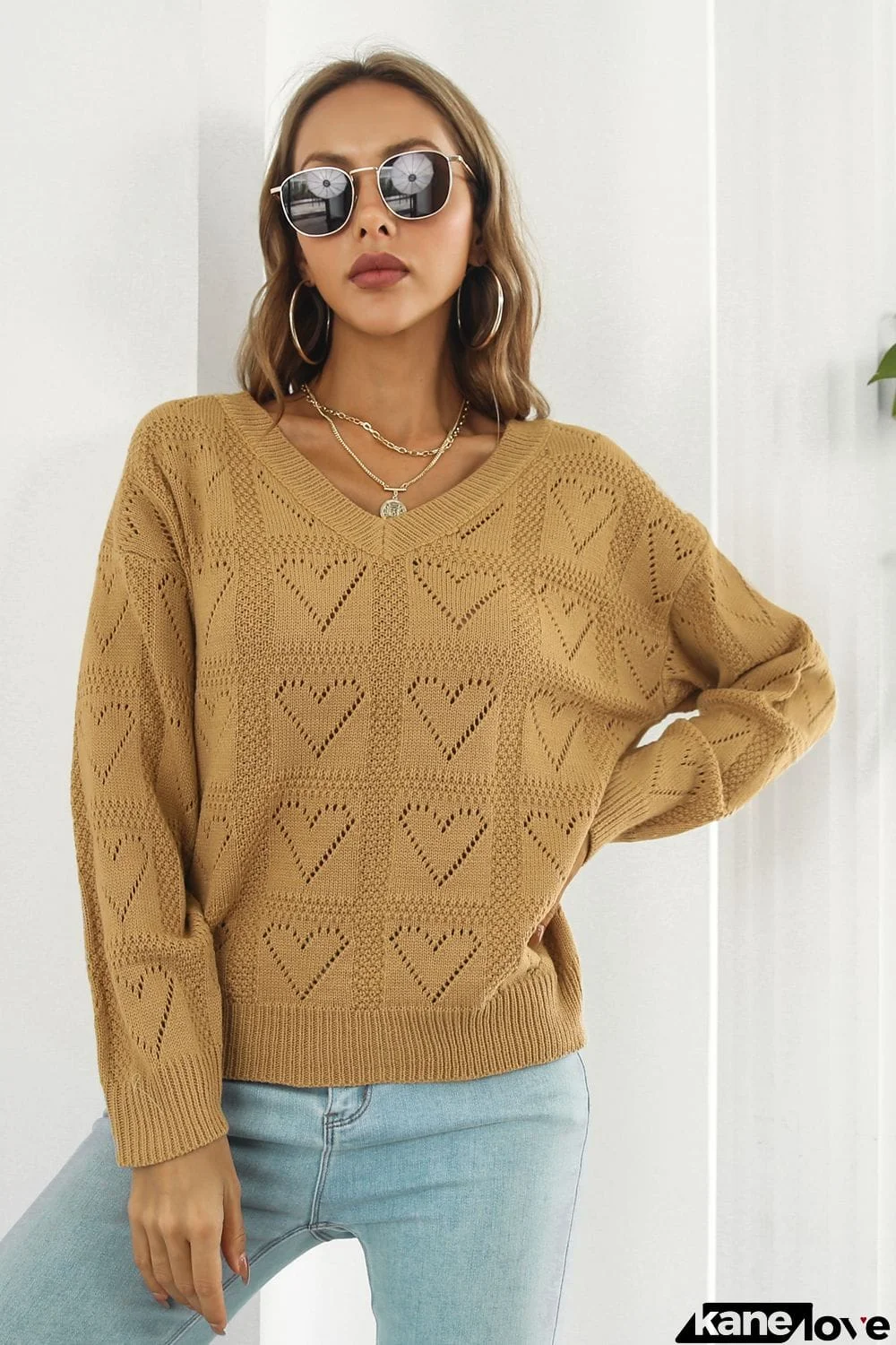 V-Neck Drop Shoulder Sweater