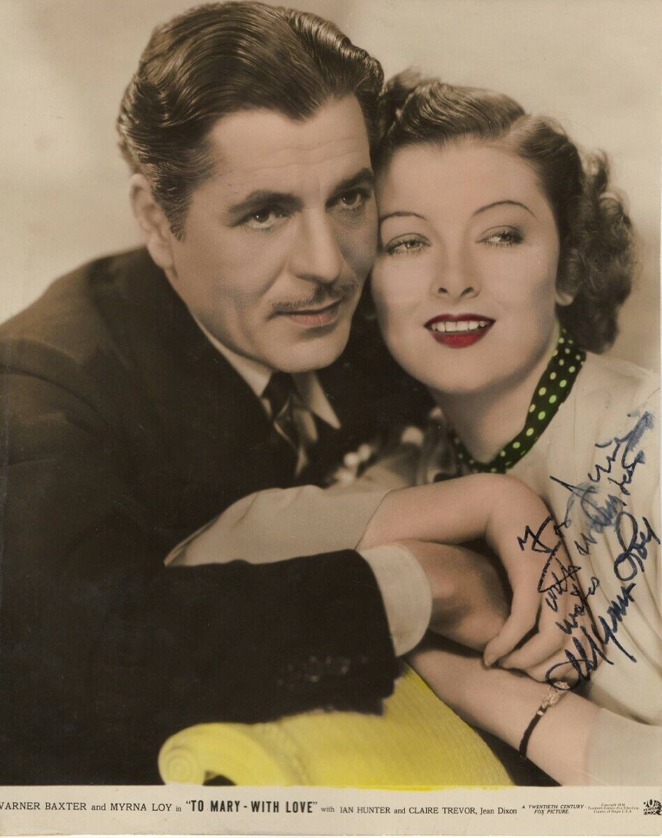 Myrna Loy Signed Autographed 7X9 Vintage Photo Poster painting To Mary - With Love JSA FF06387