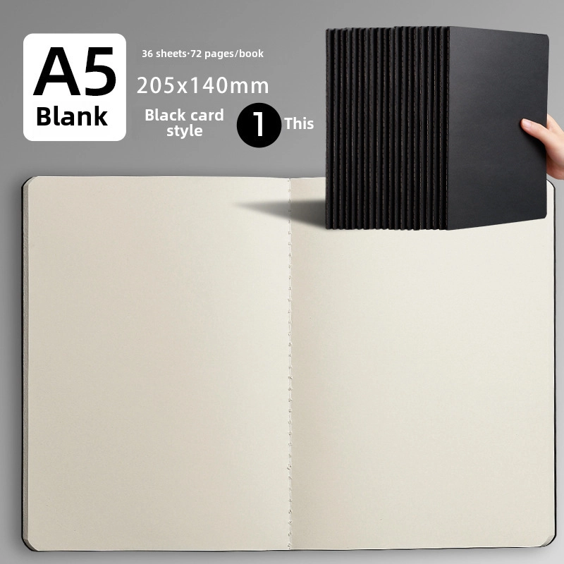 B5 Student Workbook Cowhide Paper Stitched Notebook Diary Practice Book Office Stationery