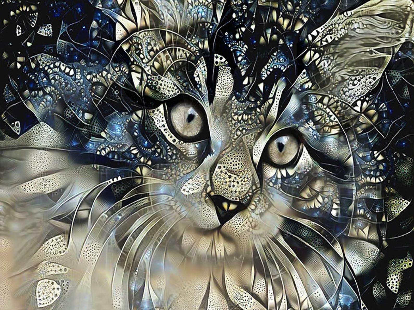 

(Multi-Size) Cat - Round/Square Drill Diamond Painting, Round diamond 30*40cm, 501 Original