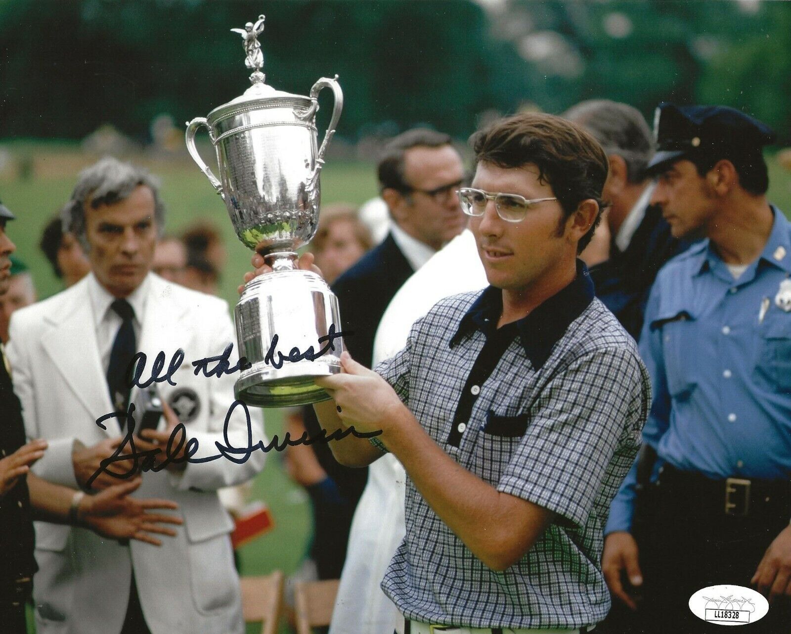 Hale Irwin signed U.S. Open Trophy 8x10 Photo Poster painting autographed Golf JSA