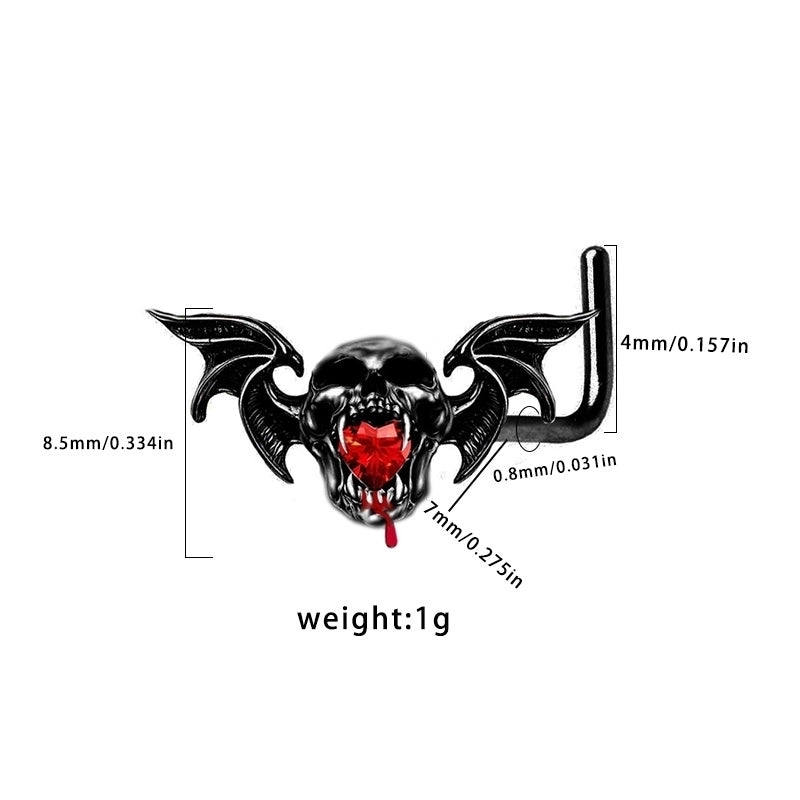 1 Piece Belly Rings Hip-Hop Funny Bat 316 Stainless Steel  Alloy Inlay Rhinestones