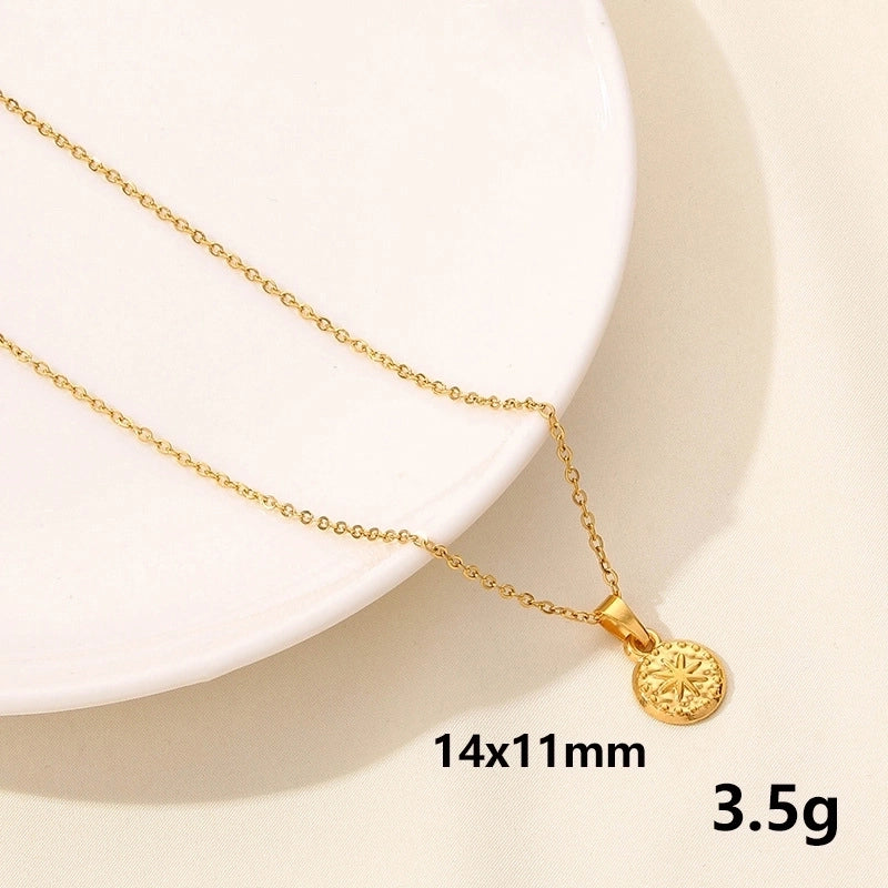 304 Stainless Steel Casual Minimalist Plating Sun Star Moon Pendant Necklace