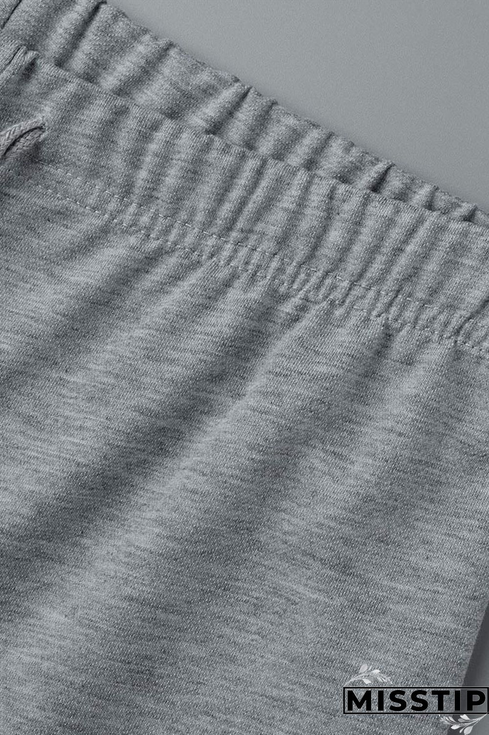 Grey Casual Street Solid Hollowed Out Patchwork High Waist Speaker Solid Color Bottoms