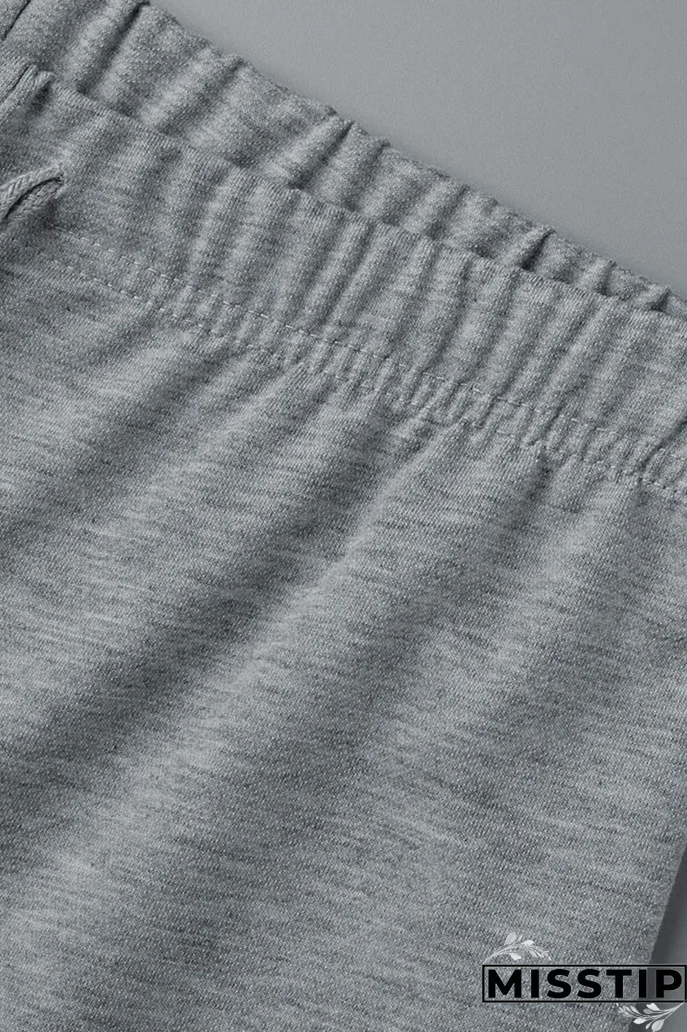 Grey Casual Street Solid Hollowed Out Patchwork High Waist Speaker Solid Color Bottoms