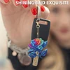 (US Local)6PCS  Colored Flowers DIY Diamond Painting Keychain Diamond Art Kits