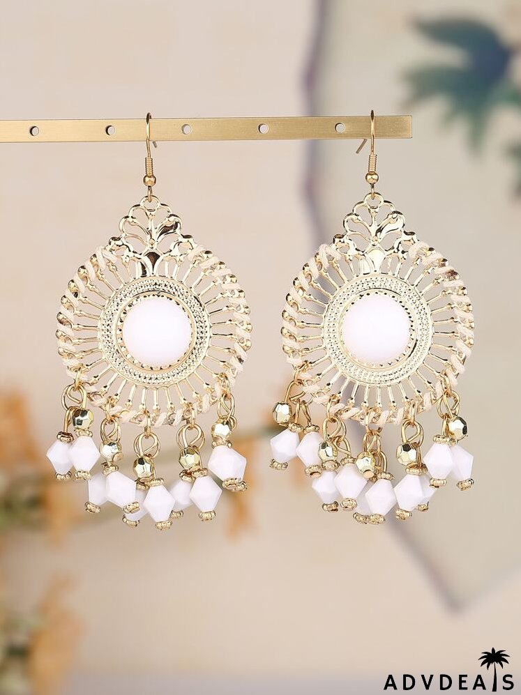 Bead Tassel Drop Earrings