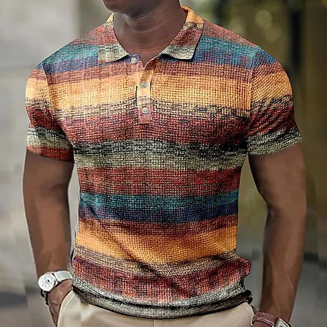 Men's Waffle Polo Shirt Polo Shirt