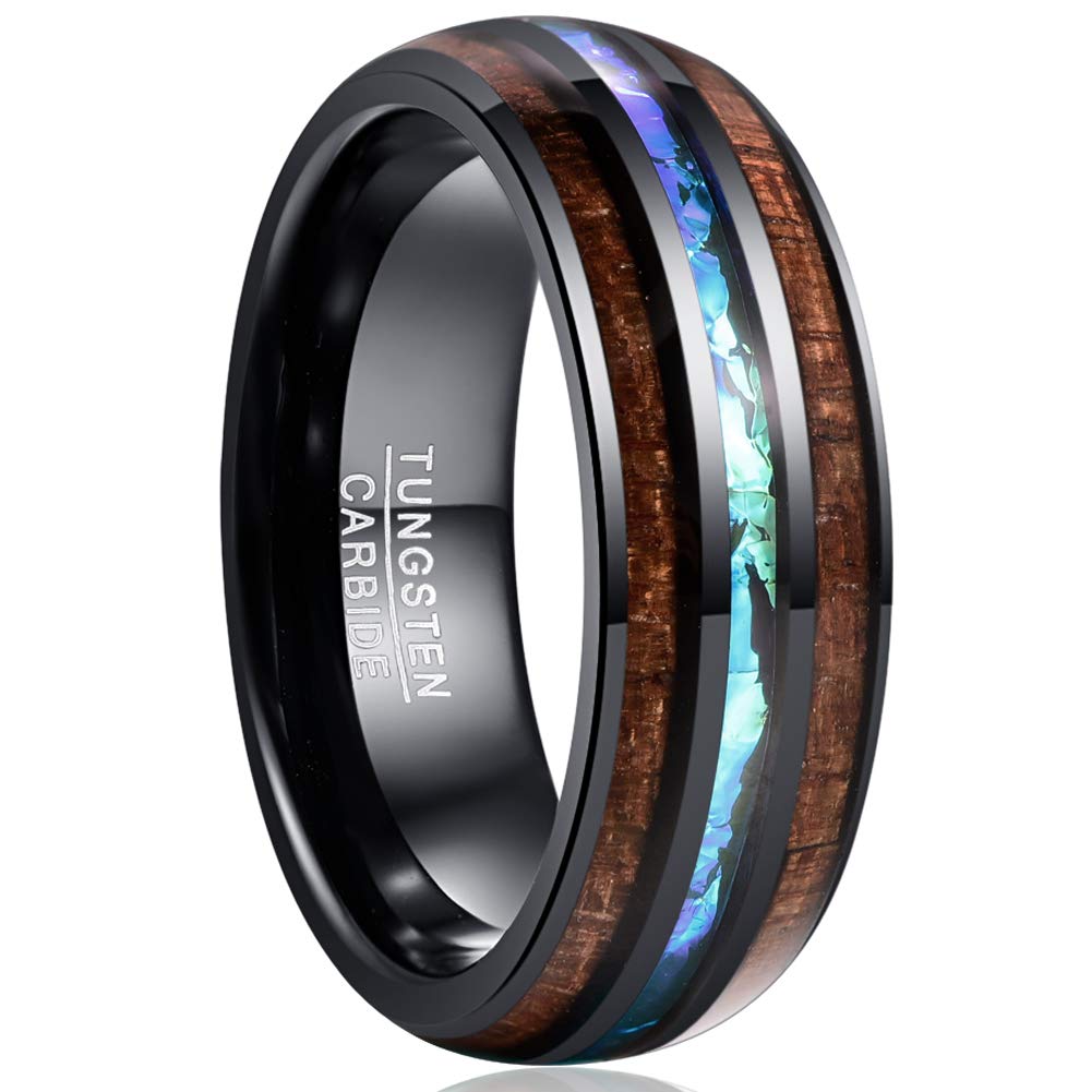 Gold Brushed Couples Tungsten Rings Dome Beveled Edge Wedding Bands
