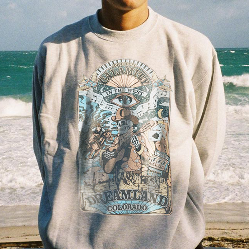 Vintage Colorado Print Crew Sweatshirt / [blueesa] /