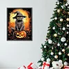 Diamond Painting-DIY Full Round Drill Black Cat Pumpkin Lamp