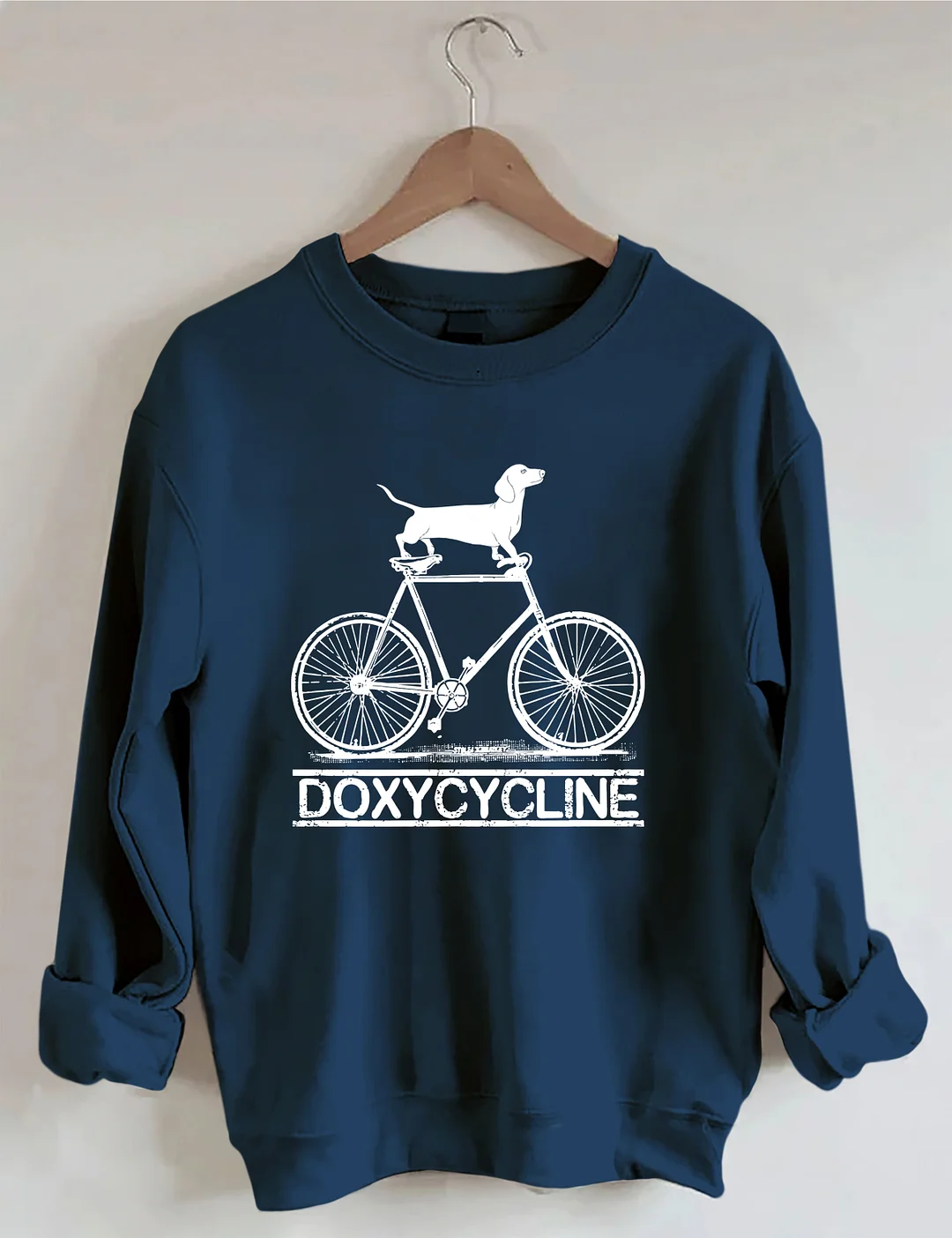 Doxycycline Dachshund On Bicycle Pharmacists Sweatshirt