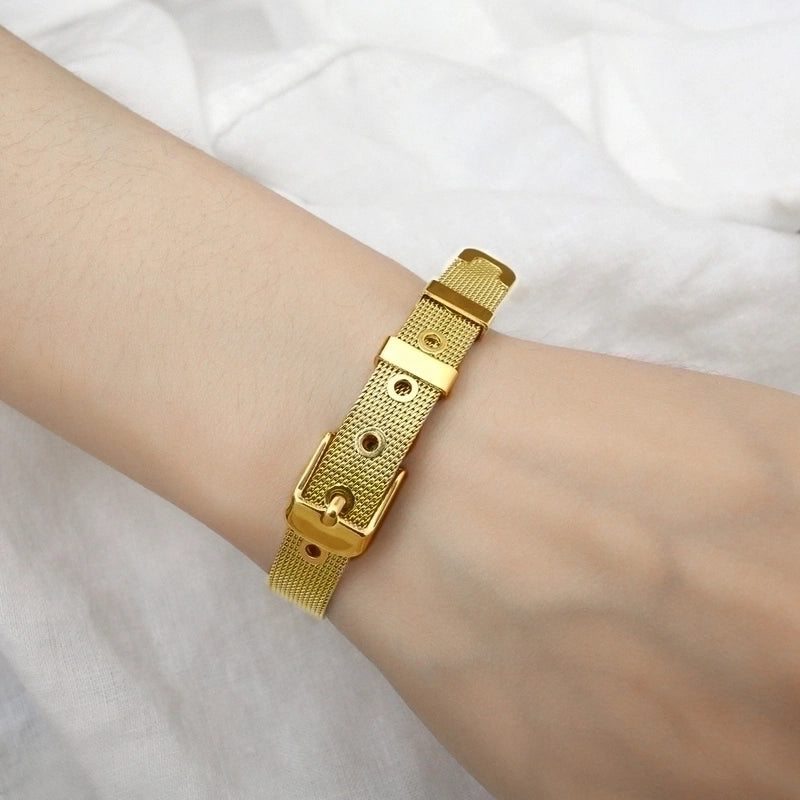 Retro Gold-plated Mesh Strap Titanium Steel Bracelet